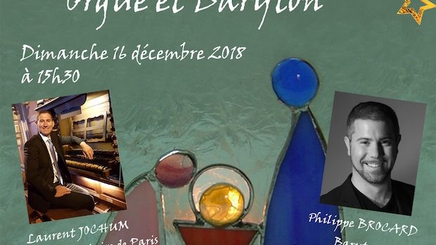 Concert de Noël, Orgue et Baryton, entrée libre, dimanche 16 décembre 2018 à 15h30, église Saint-Martin, route de Saint-Malo à Rennes.