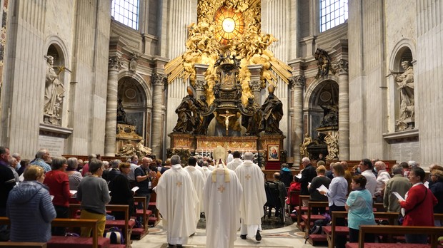Messe en la chaire de St Pierre, dans la basilique St Pierre