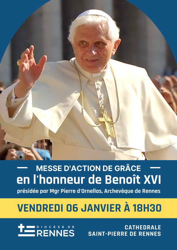 Affiche Messe d'action de grâce pour Benoit XVI