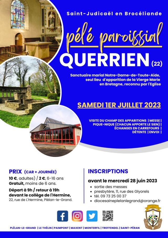 Pélé paroissial à Querrien (22) samedi 1er juillet 2023