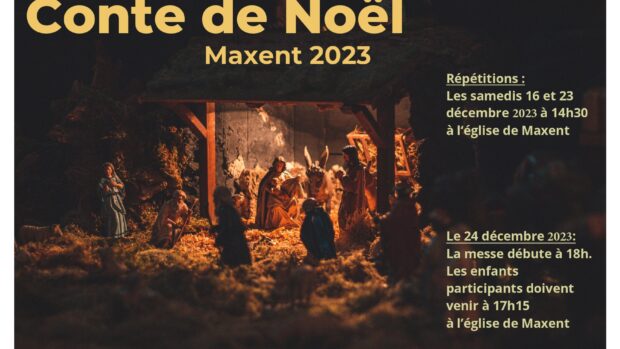 Un conte de Noël précédera la veillée de la messe de Noël, dimanche 24 décembre 2023, à 18h, à l’église de Maxent.