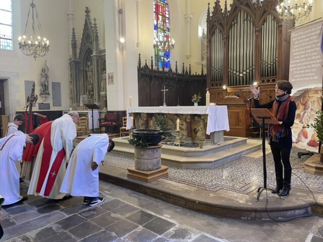 Messe des Rameaux et de la Passion dimanche 24 mars 2024 à l'église de Plélan-le-Grand.
